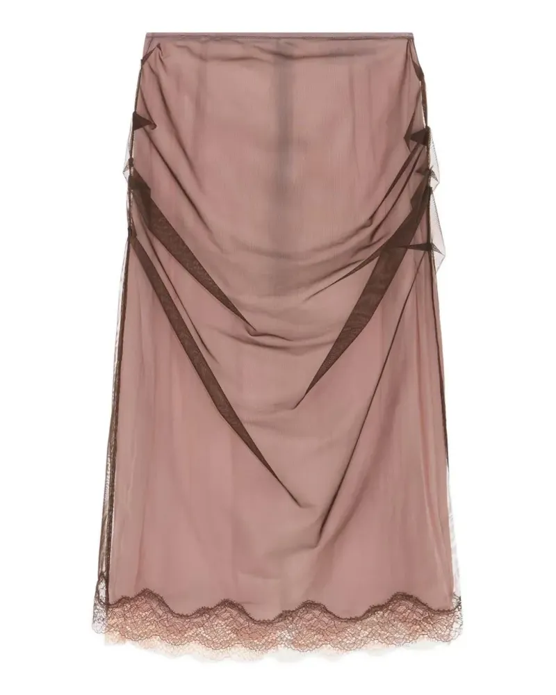 16ARLINGTON Hedda midi skirt - Braun Braun