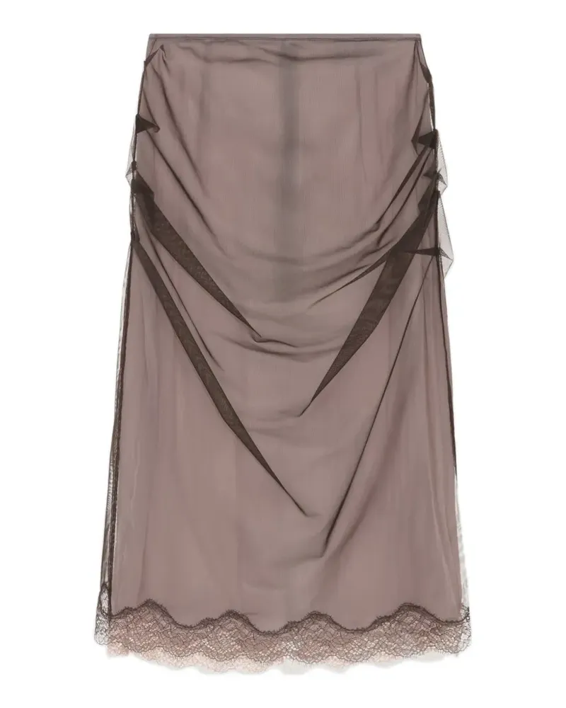 16ARLINGTON Hedda midi skirt - Braun Braun