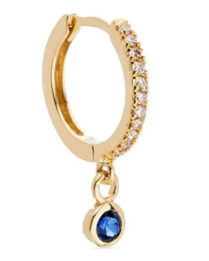 WHITE BIRD 18kt Gelbgold-Hängeohrring mit Diamanten Gold