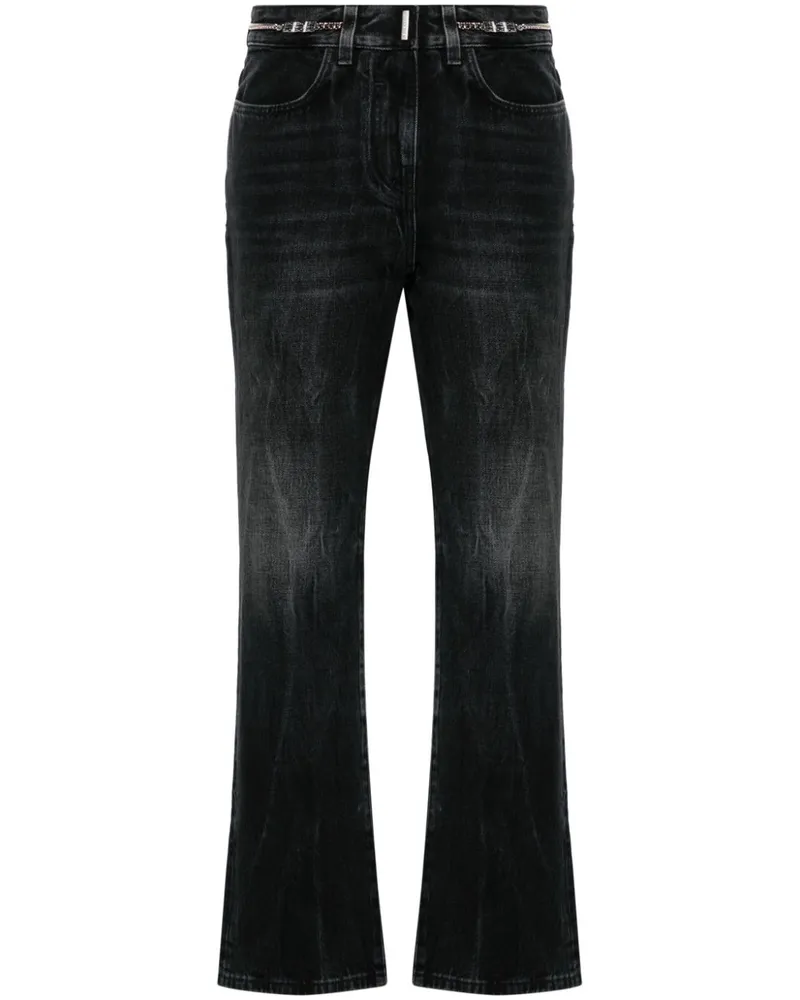 Givenchy Bootcut-Jeans mit Logo-Schild - Schwarz Schwarz