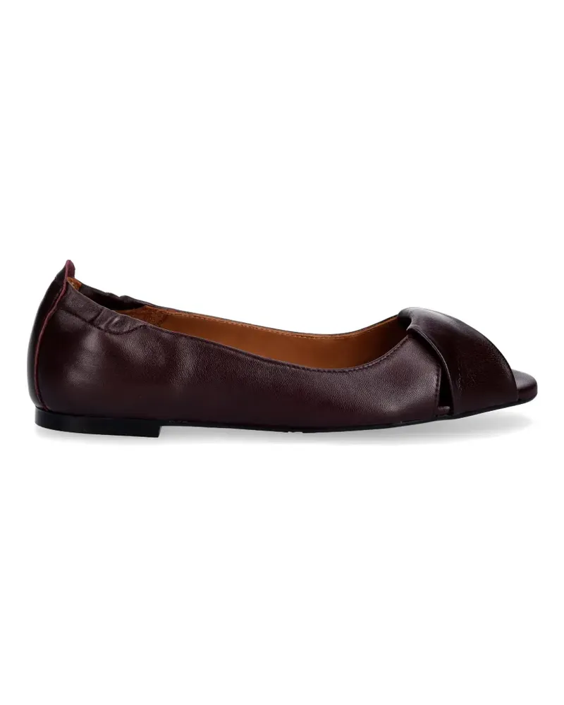 Billi Bi twist-detail peep-toe ballet flats - Braun Braun