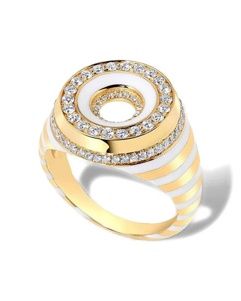 State Property 18kt Akita Gelbgoldring mit Diamant Gold