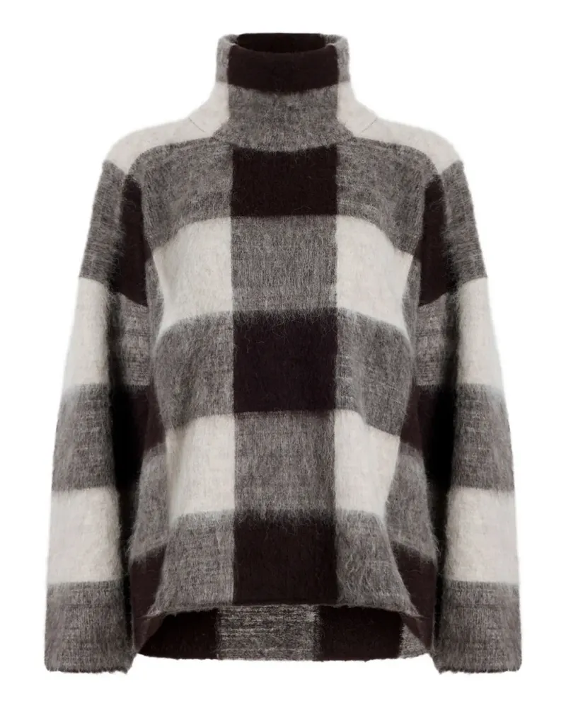 Proenza Schouler high-neck check-print sweater - Braun Braun