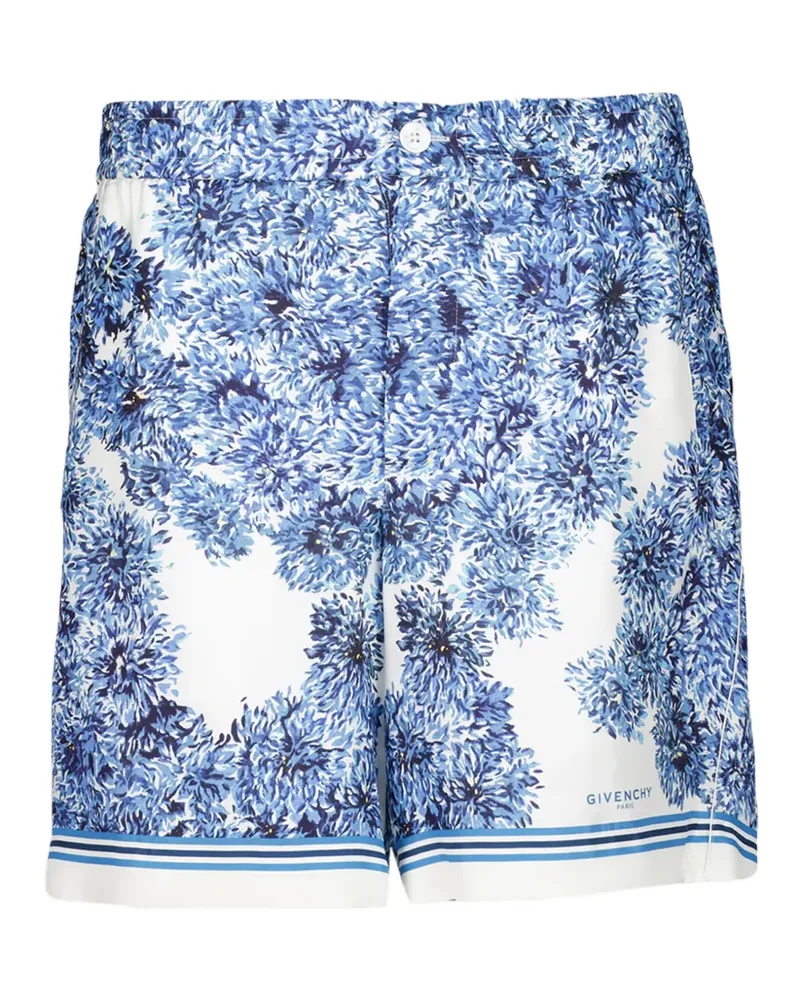 Givenchy Couture Seam bermuda floral-print silk shorts - Blau Blau