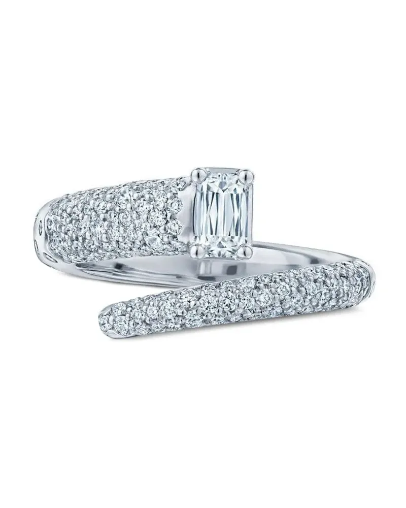 KWIAT 18kt Cobblestone Weißgoldring mit Diamant - Silber Silber