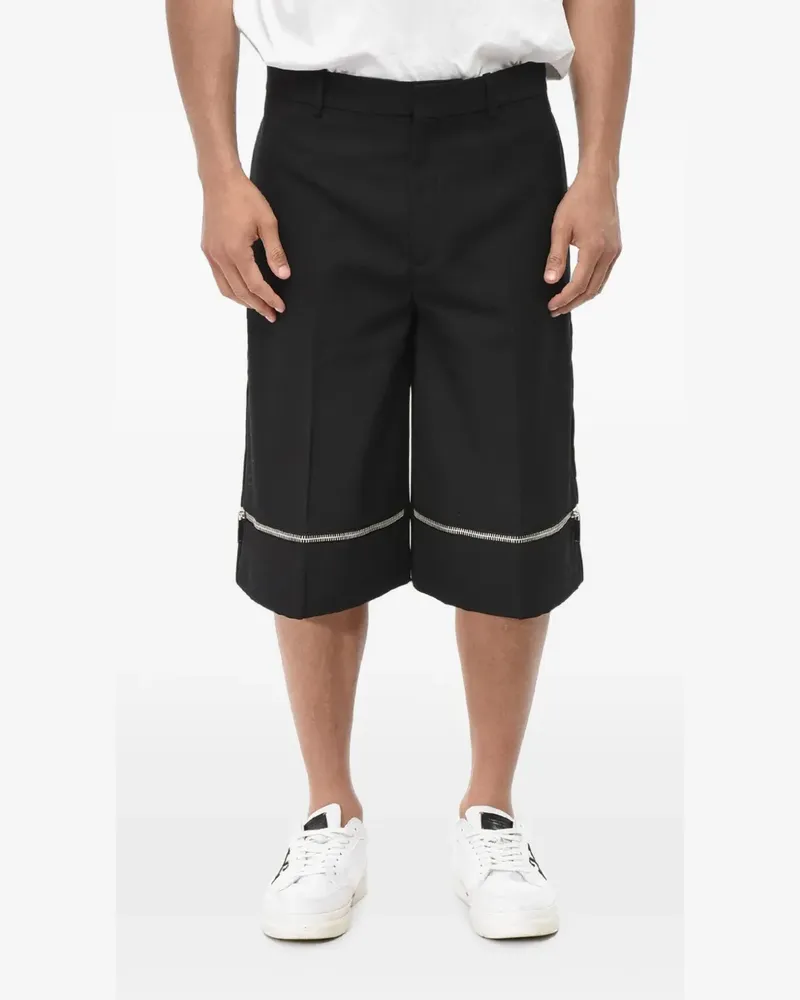 OFF-WHITE zip-detail wool shorts - Schwarz Schwarz