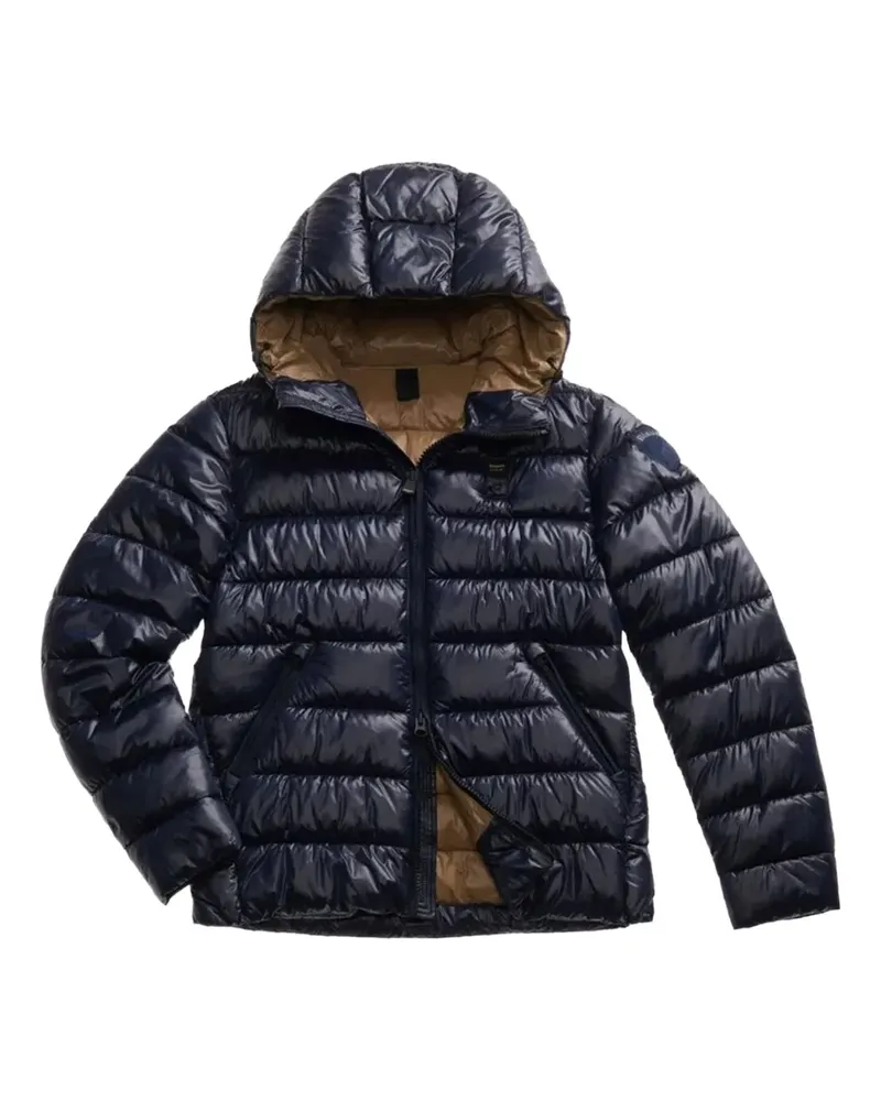 Blauer zip-fastening coat Blau