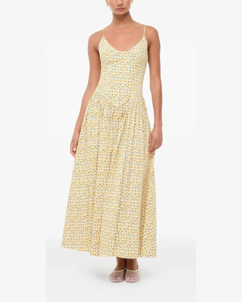 STAUD Dena floral-print midi dress - Gelb Gelb