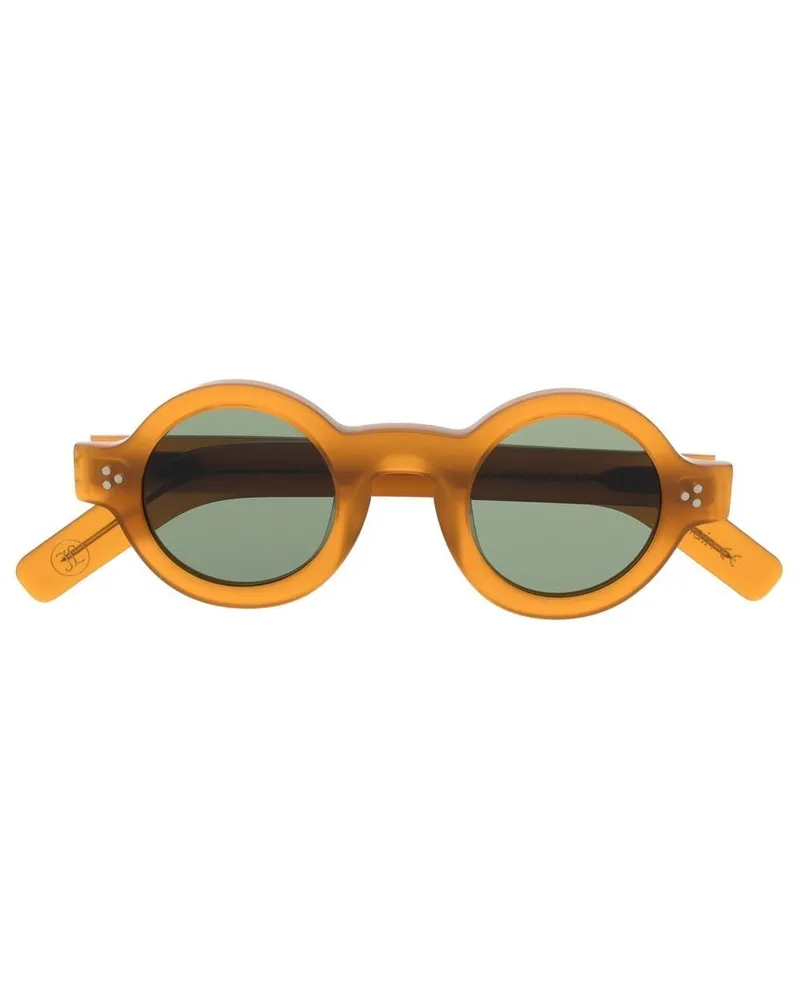 Lesca Sonnenbrille mit rundem Gestell - Orange Orange