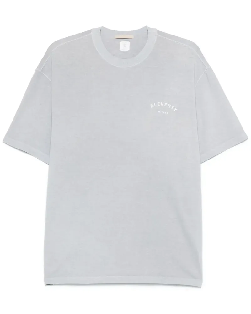 Eleventy T-Shirt mit Logo-Print - Blau Blau
