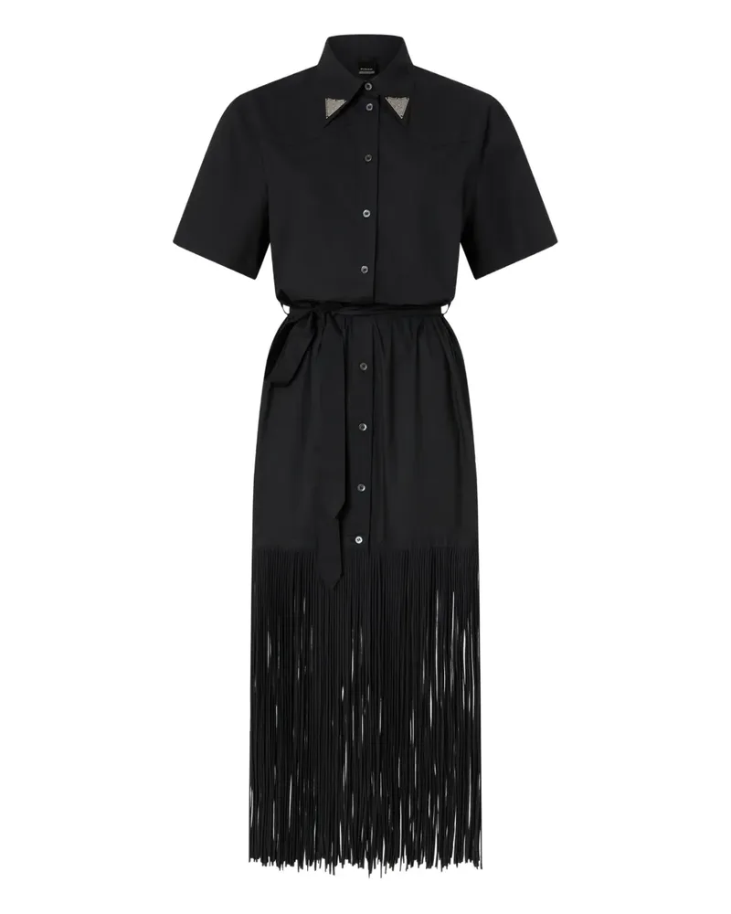 Pinko Kleid mit Fransen - Schwarz Schwarz