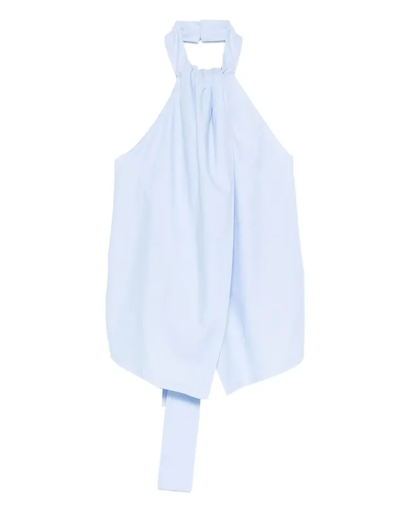 St. Agni Neckholder-Top mit Schnürung - Blau Blau