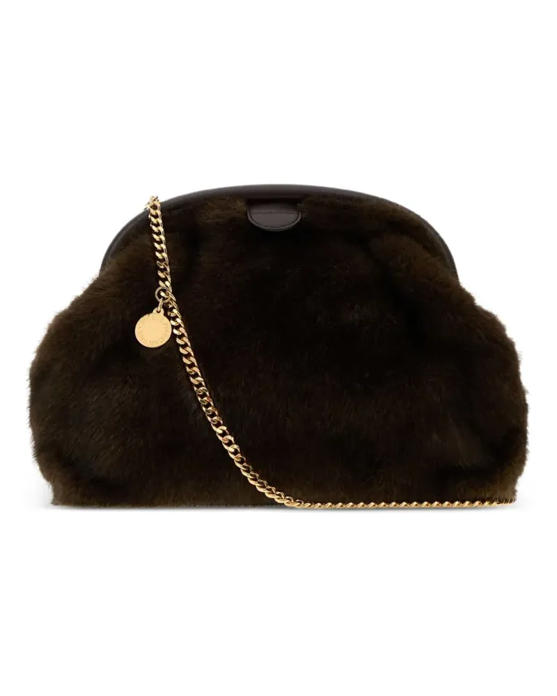 Stella McCartney Falabella Clutch aus Faux Fur - Braun Braun