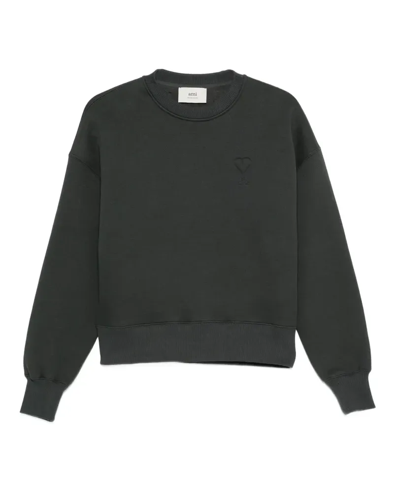 AMI Paris Sweatshirt mit Logo-Prägung - Grau Grau