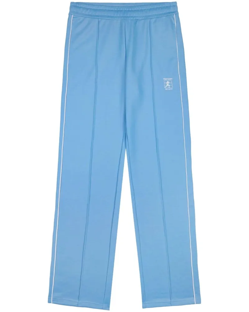SPORTY & RICH Cropped-Jogginghose mit Logo - Blau Blau