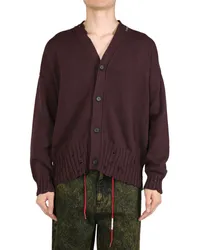 Marni logo-embroidered cardigan Rot