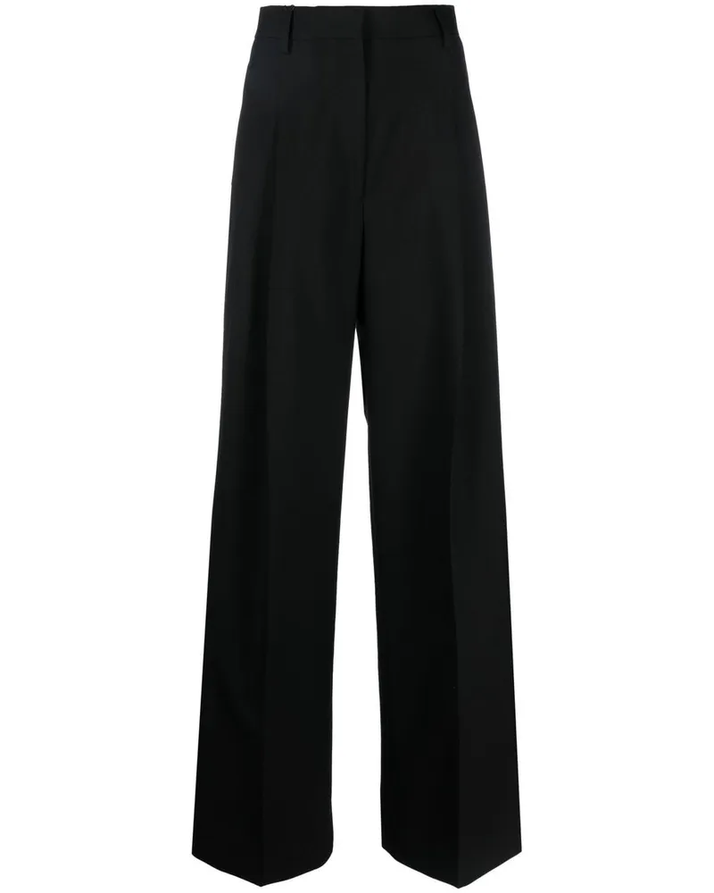 Burberry Weite Bundfaltenhose - Schwarz Schwarz