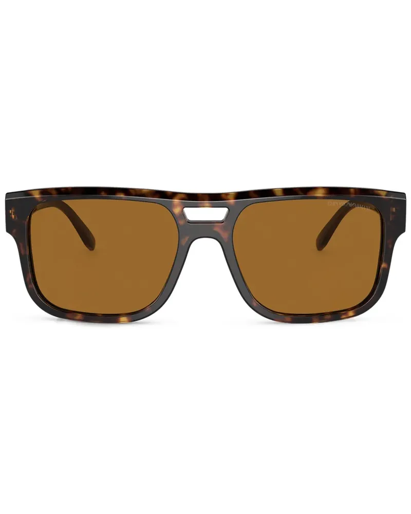 Emporio Armani Sonnenbrille mit eckigem Gestell - Braun Braun