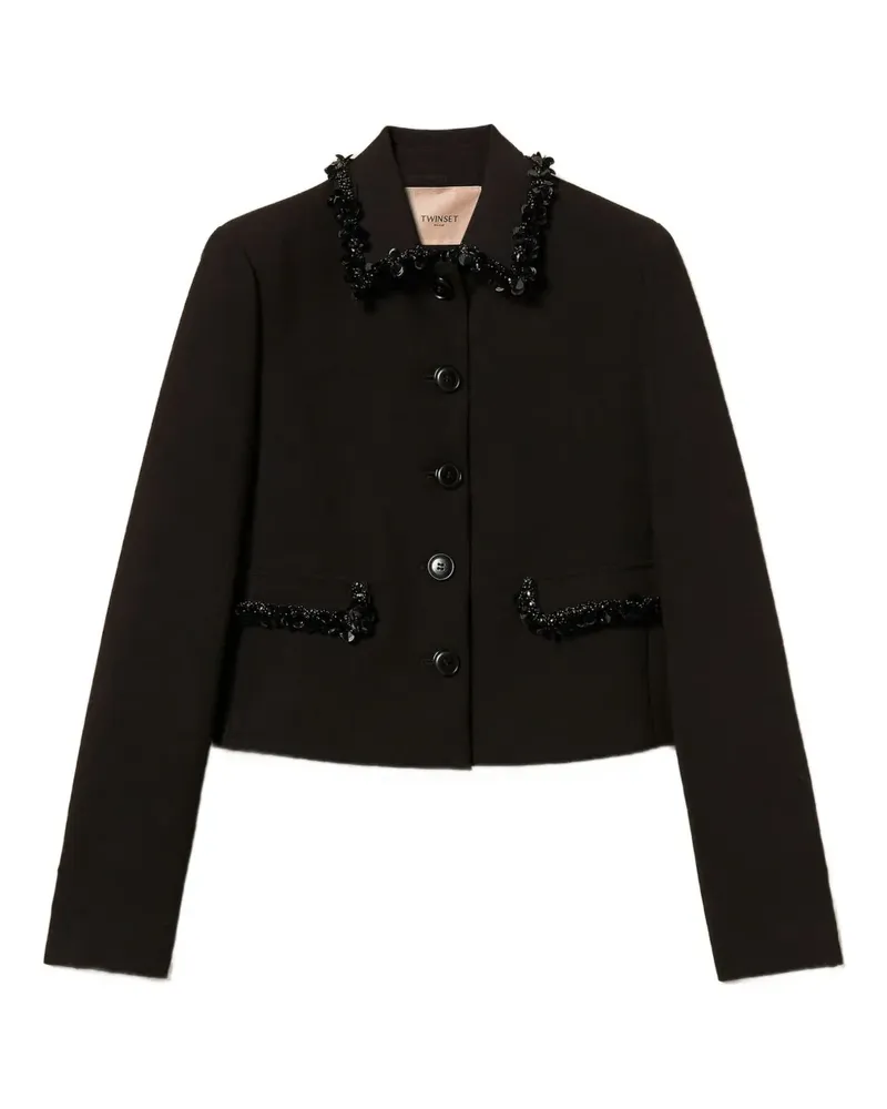 Twin-Set Verzierter Blazer - Schwarz Schwarz