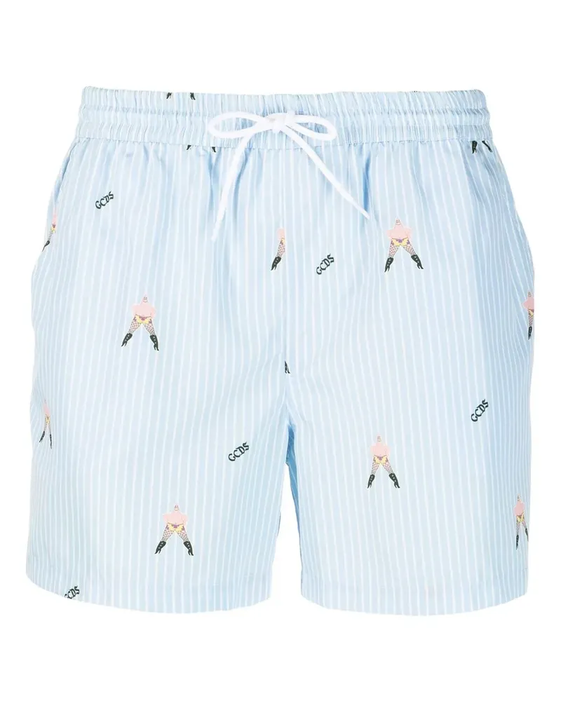 GCDS Shorts mit Nadelstreifen - Blau Blau