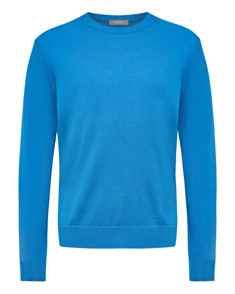 12 STOREEZ Pullover mit Rundhalsausschnitt - Blau Blau