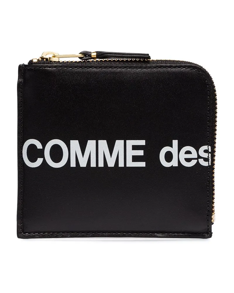 Comme des Garçons Huge Logo Portemonnaie mit Rundumreißverschluss - Schwarz Schwarz