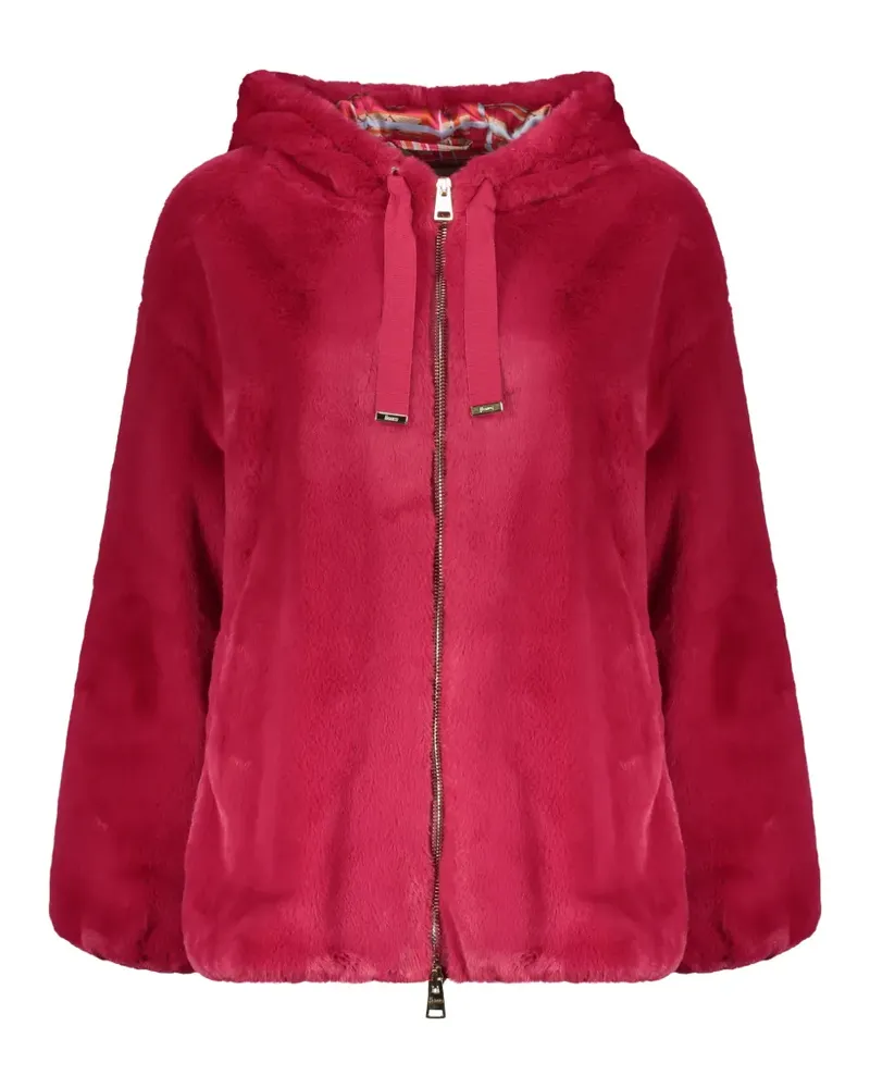 Herno Kapuzenjacke aus Faux Fur - Rosa Rosa
