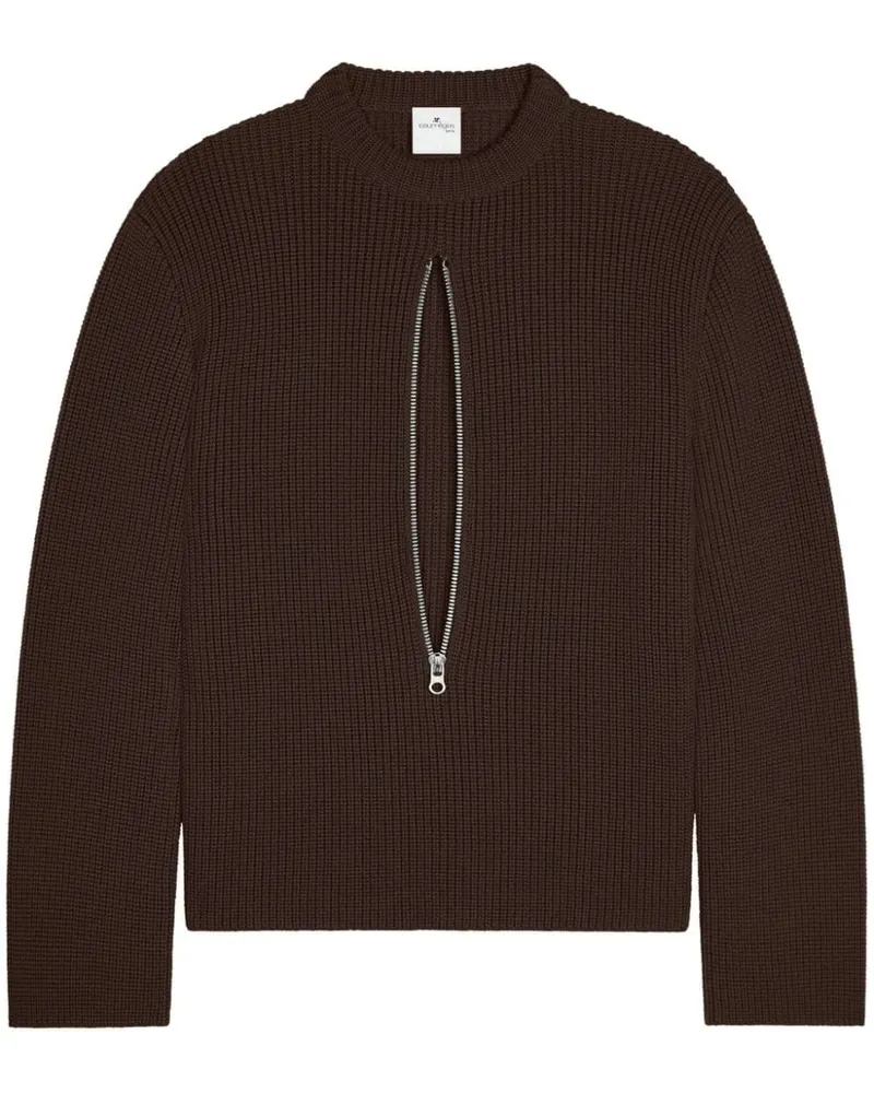 Courrèges Gerippter Pullover - Braun Braun