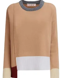 Marni Kaschmirpullover in Colour-Block-Optik Braun