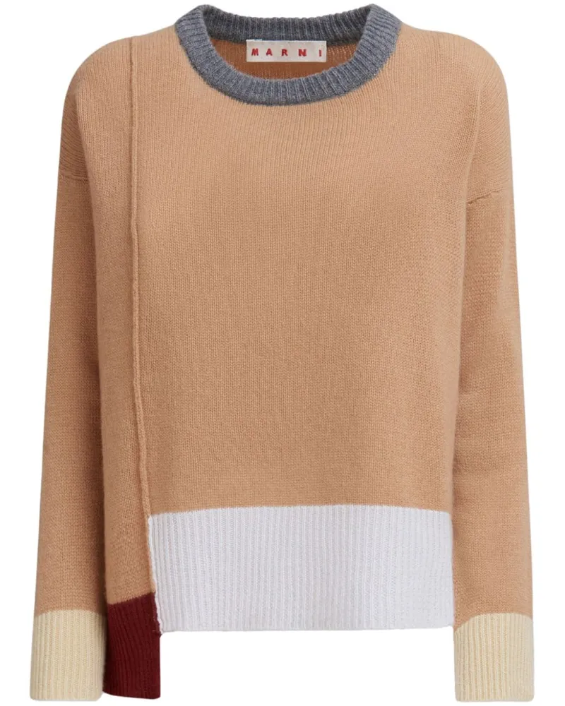 Marni Kaschmirpullover in Colour-Block-Optik - Braun Braun