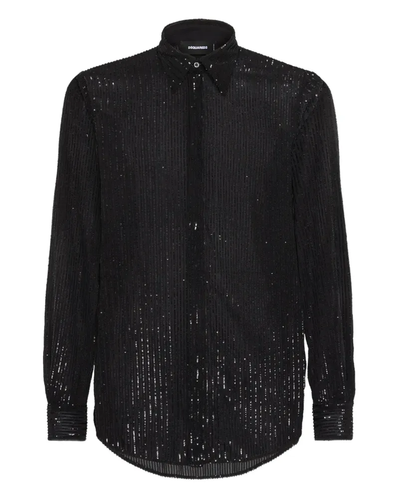 Dsquared2 Hemd mit Nadelstreifen - Schwarz Schwarz