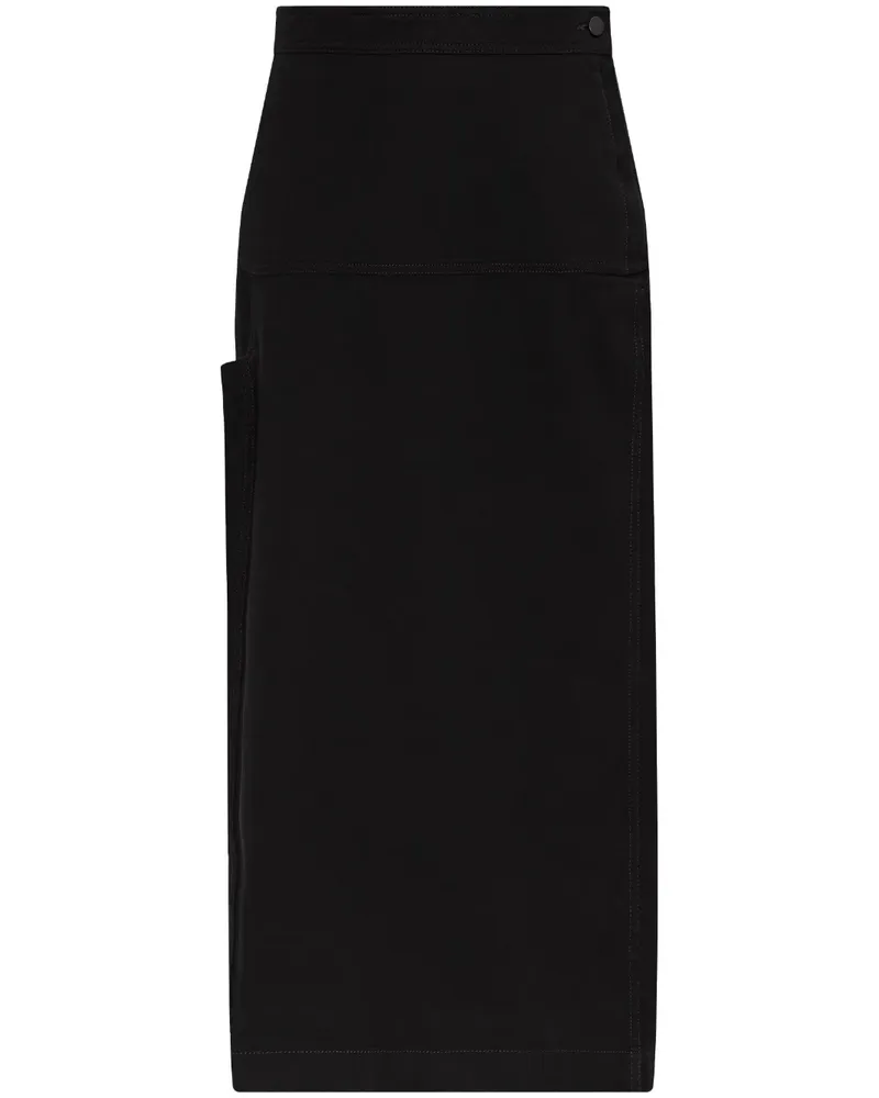 Christophe Lemaire Klassischer High-Waist-Rock - Schwarz Schwarz