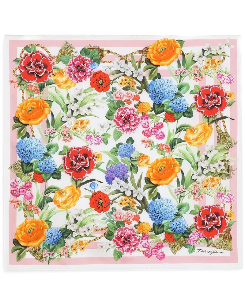Dolce & Gabbana Schal mit Blumen-Print - Rosa Rosa