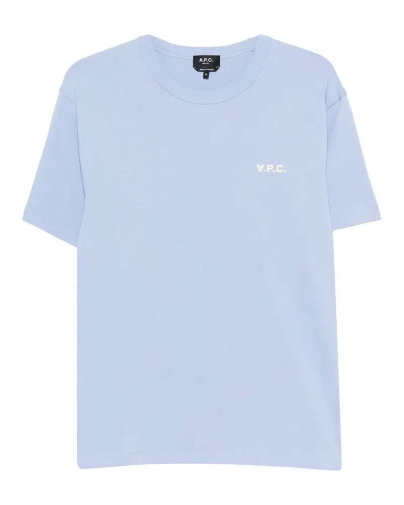 A.P.C. crew-neck logo-embossed T-shirt - Blau Blau