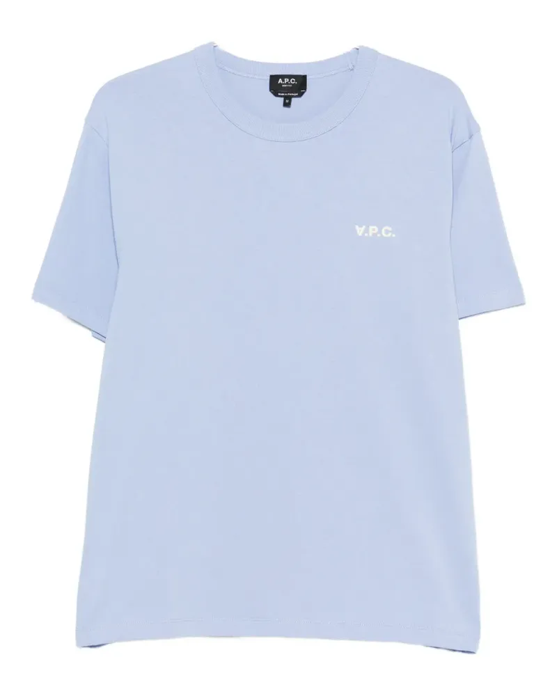 A.P.C. crew-neck logo-embossed T-shirt - Blau Blau