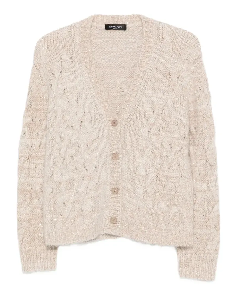 Fabiana Filippi Cardigan mit Pailletten - Nude Nude