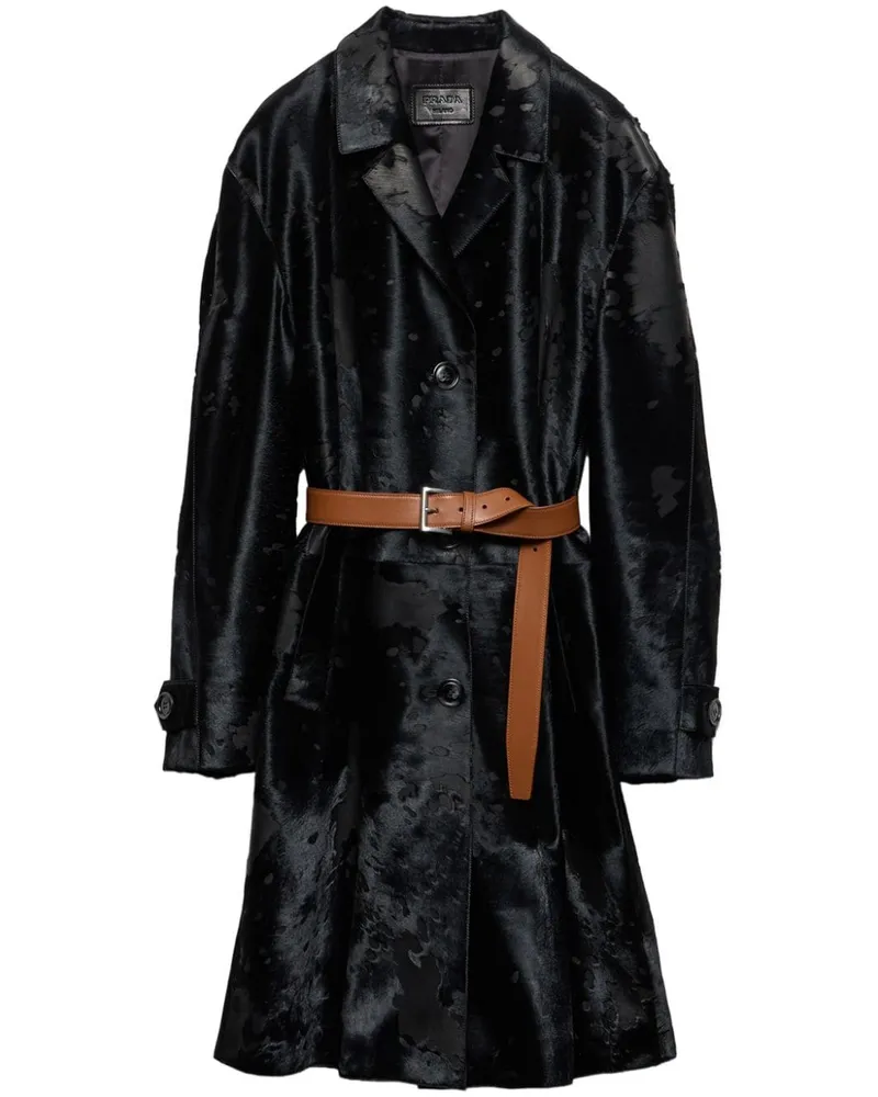 Prada Mantel aus Leder - Schwarz Schwarz