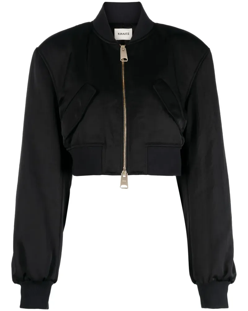 KHAITE The Reggie Cropped-Jacke - Schwarz Schwarz