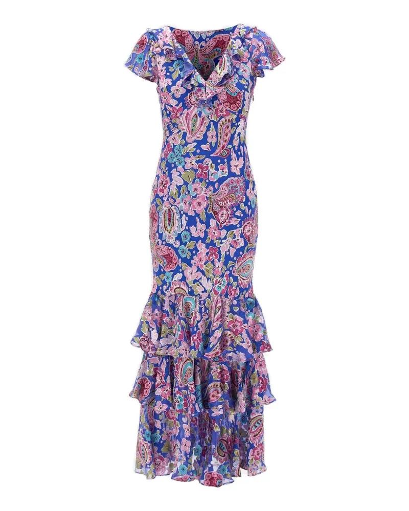 RIXO Amelle ruffled tiered dress - Blau Blau