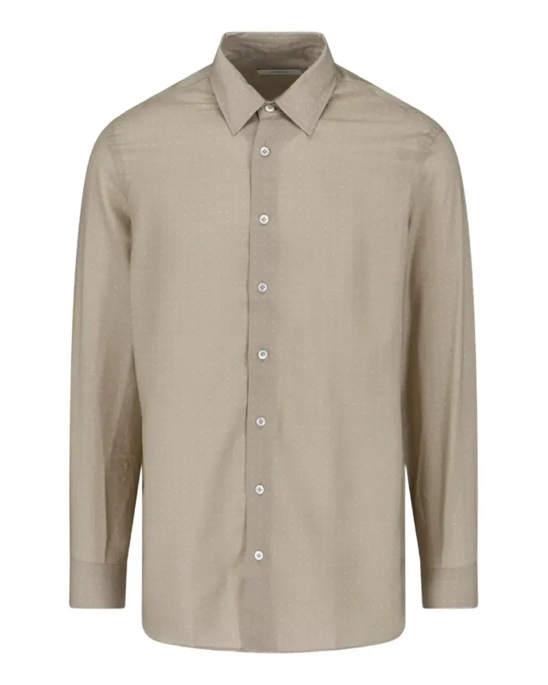 LARDINI Hemd mit Polka Dots - Nude Nude