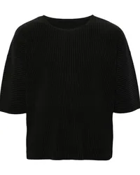 Issey Miyake Plissiertes MC March T-Shirt Schwarz