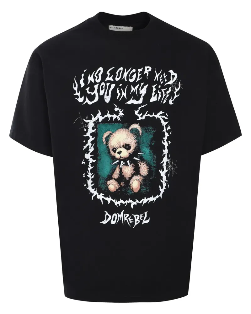 DOMREBEL Collarbear T-Shirt - Schwarz Schwarz
