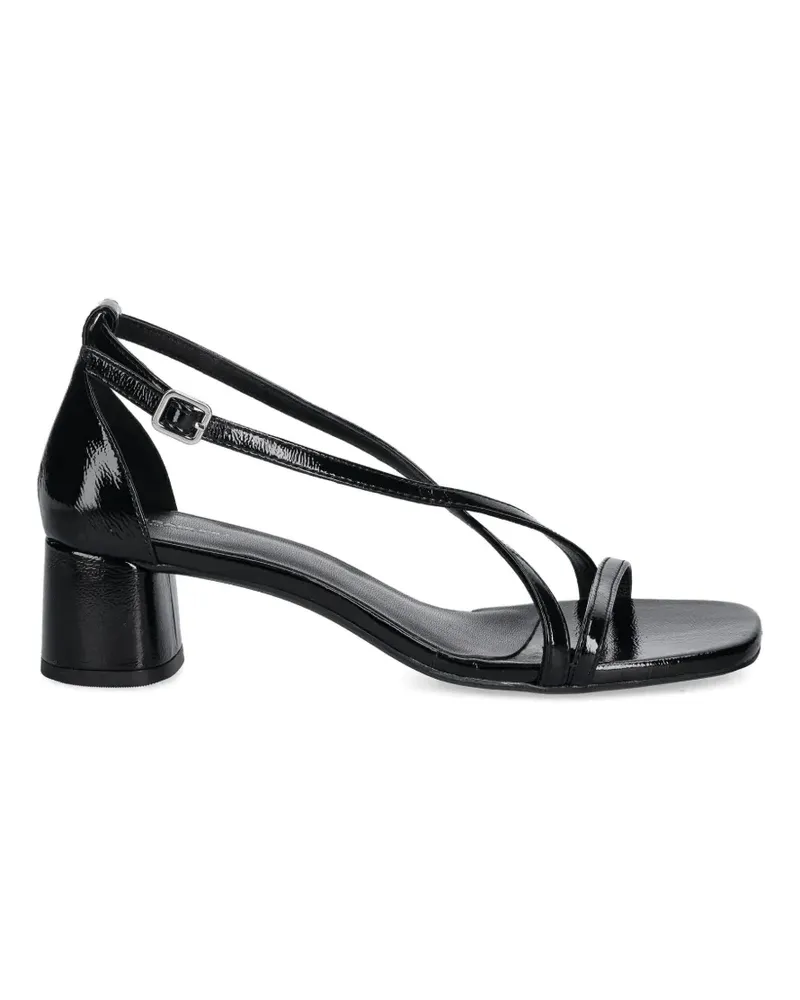 Vagabond Piper Sandalen aus Lackleder mit überkreuzten Riemen - Schwarz Schwarz