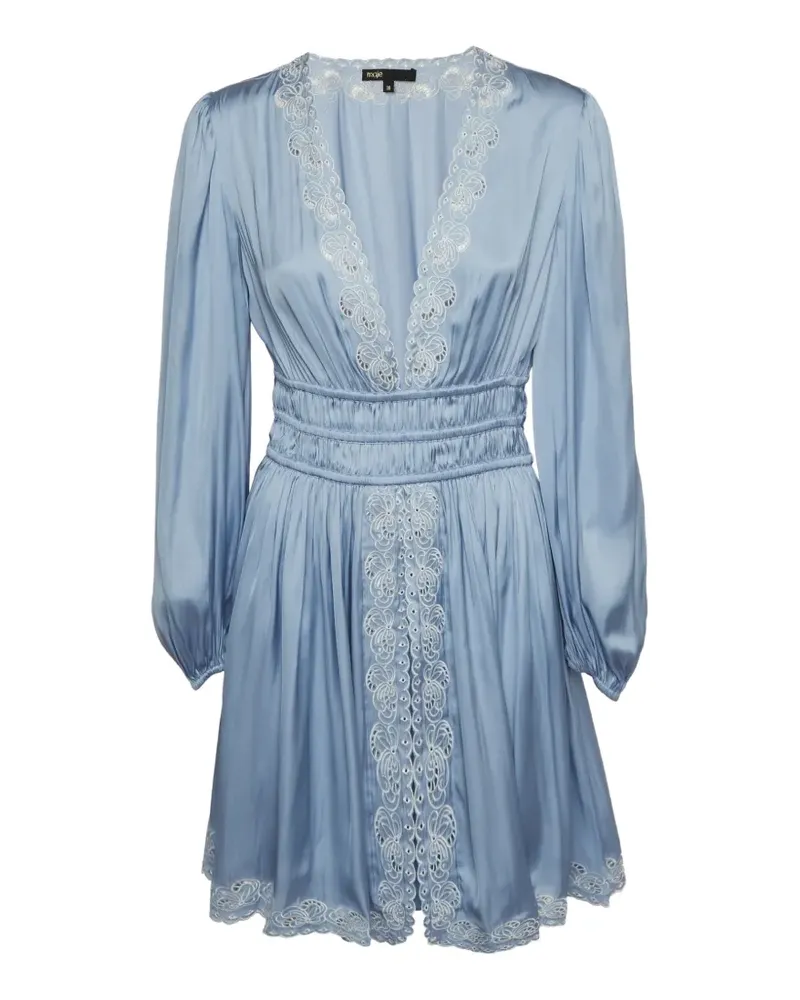 Maje Rianny Minikleid aus Blumenspitze - Blau Blau