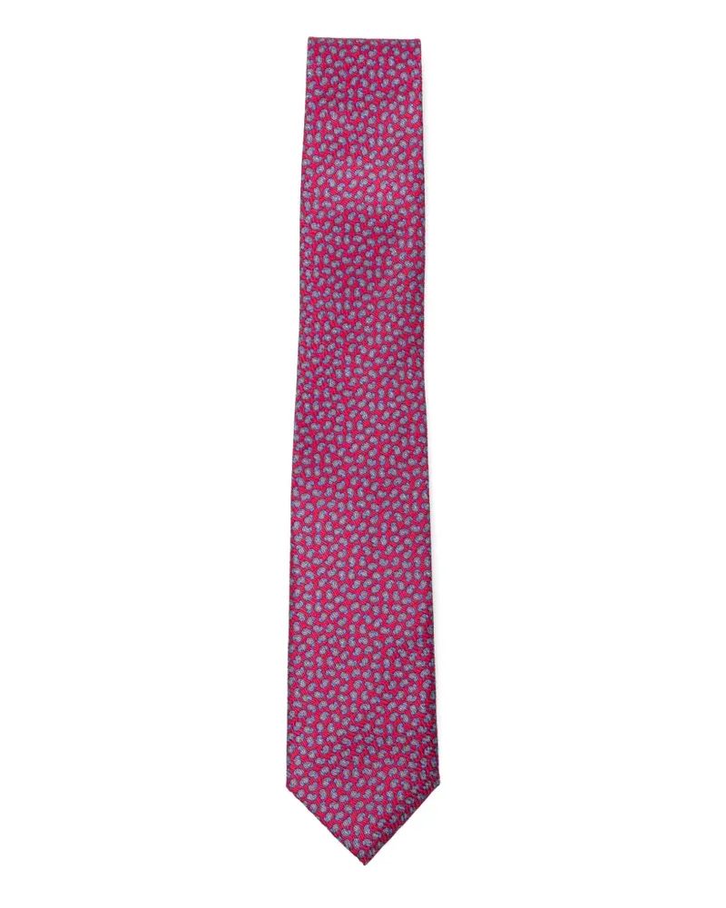 Brioni Seidenkrawatte mit Print - Rosa Rosa