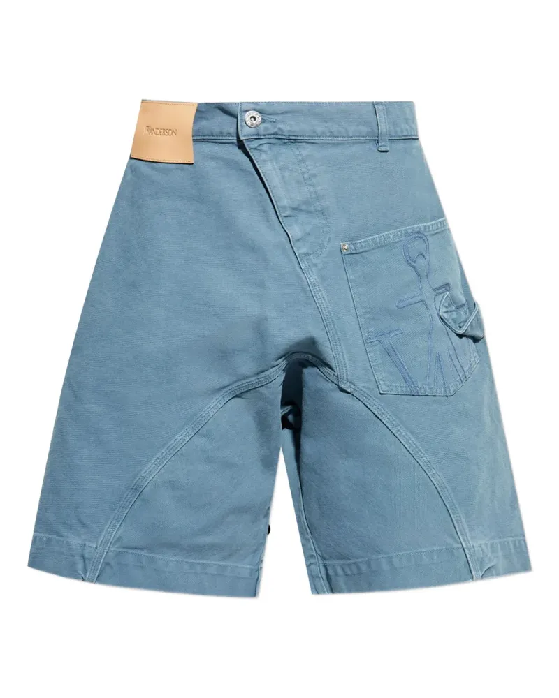 J.W.Anderson Workwear Jeans-Shorts mit Anker-Patch - Blau Blau