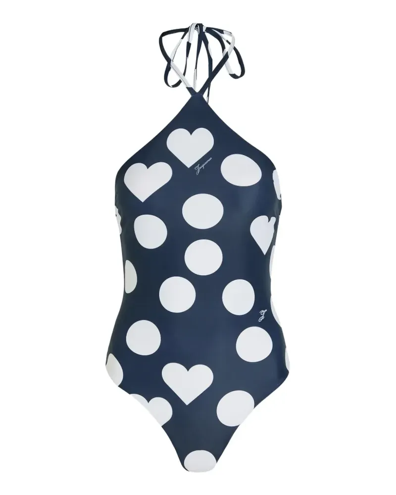 Jacquemus Bastide Badeanzug mit Polka Dots - Blau Blau