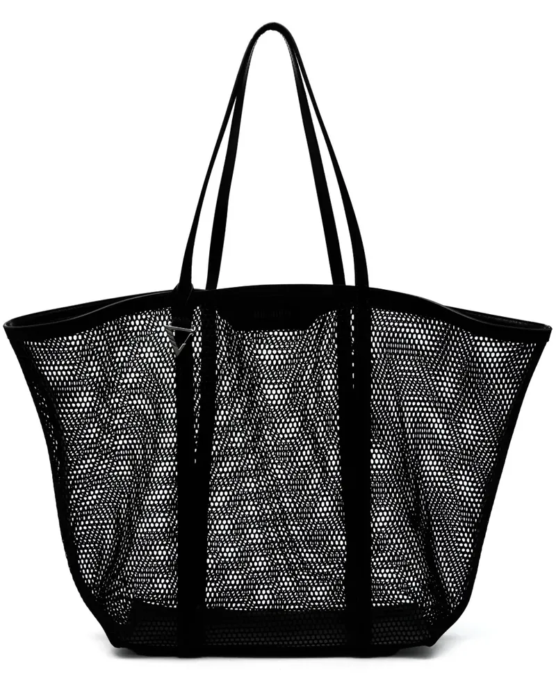 ATTICO Tote Bag in Mesh-Optik - Schwarz Schwarz