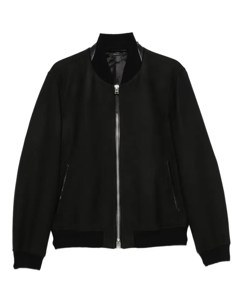 Tom Ford leather-trim bomber jacket - Schwarz Schwarz