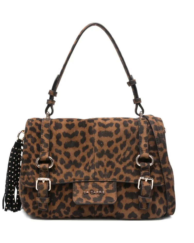 LA CARRIE Atena Tote Bag mit Leoparden-Print - Braun Braun
